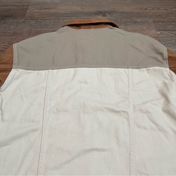 NWT Cotton On Cream and Brown Oversized Lightweight Jean Jacket XS/SMALL - Picture 5 of 9